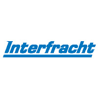 Logo Interfracht (Blauer Schriftzug Interfracht, darunter eine blaue Linie)
