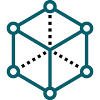 Logo Bei Sonja (Ein stilisierter Netzknoten in petrol)