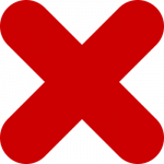 Ein rotes Kreuz bzw. X (ähnlich einem Schließen-Icon)